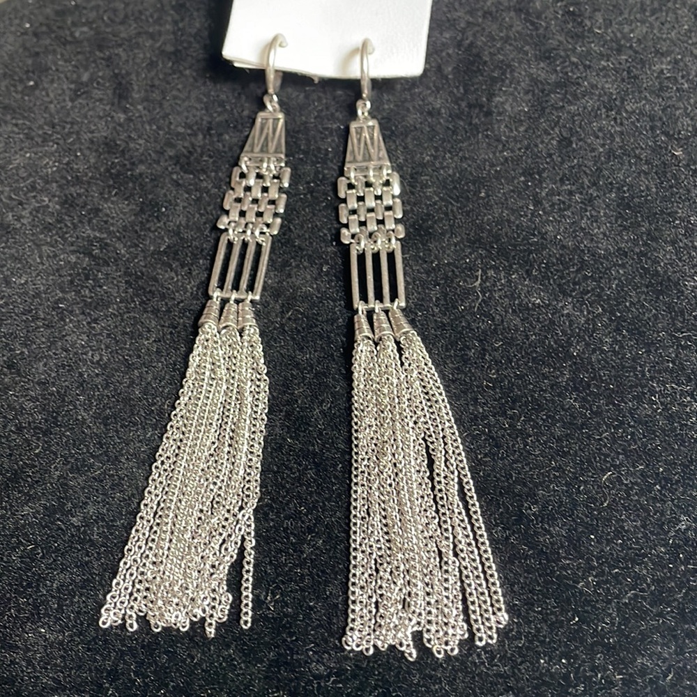 NWT Free People Billie Jean Dangling Earrings, silver tone. 5”, lightweight. - Picture 5 of 13